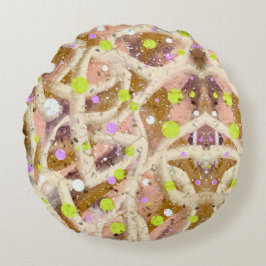 Cojín Redondo Burbujas y líneas de la biblia de bebé