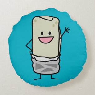 Cojín Redondo Burrito feliz que renuncia hola