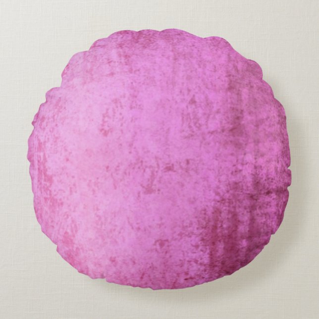 Cojín Redondo Burst falso de terciopelo rosado (Anverso)