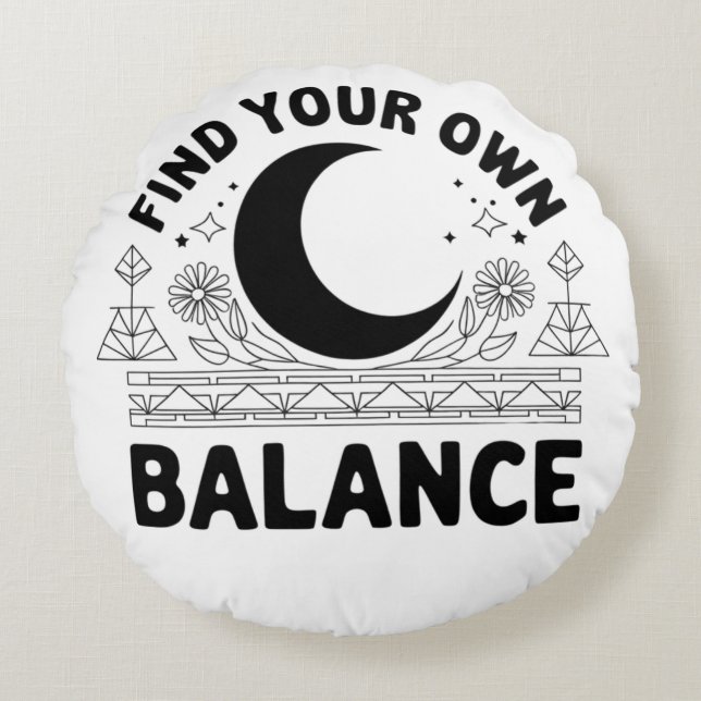 Cojín Redondo Buscar su propio saldo (Anverso)