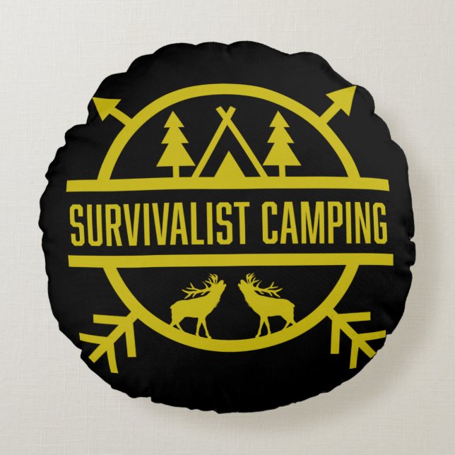 Cojín Redondo Bushcraft Outdoor Survivalist (Anverso)