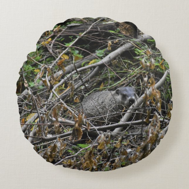 Cojín Redondo Busy Beaver (Anverso)