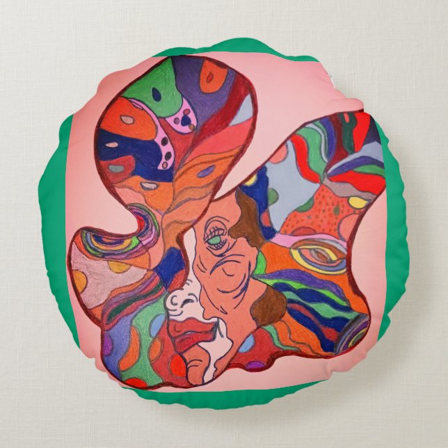 Cojín Redondo Butterfly Leaf Portrait  (Reverso)