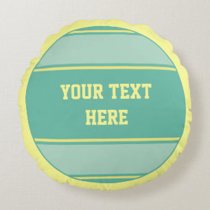 Cojín Redondo BUTTON ROUND stripes pas. amarillo verde + tu idea