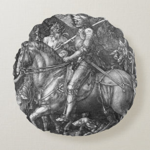 Cojín Redondo Caballero, muerte y el diablo, 1513 (grabado)