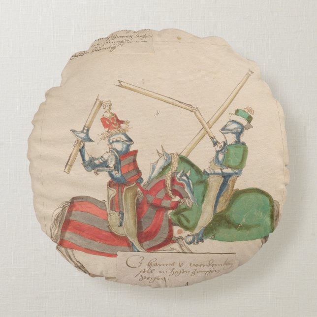 Cojín Redondo Caballeros de Juicio (Anverso)