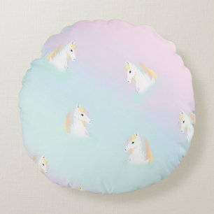 Cojín Redondo Caballo arcoiris Unicornio