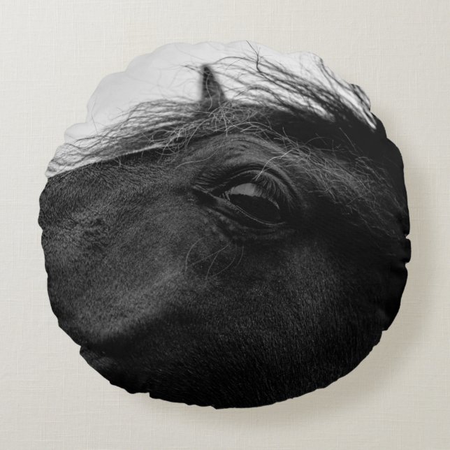 COJÍN REDONDO CABALLO NEGRO (Anverso)