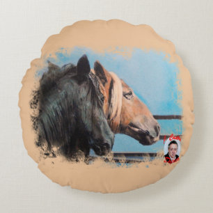 Cojín Redondo Caballos/Cabalos/Horses