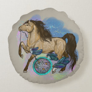 Cojín Redondo Caballos Dreamcatcher