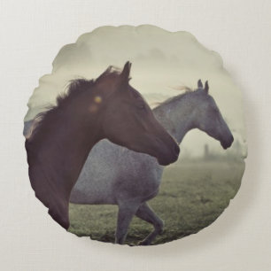 Cojín Redondo Caballos salvajes