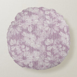 Cojín Redondo Cabaña de Campo Velvety Lilac Daisy