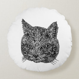 Cojín Redondo Cabeza de gato ornamental