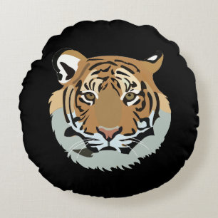 Cojín Redondo Cabeza de Tigre Cara Animal Salvaje Tigre