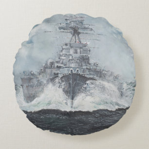 Cojín Redondo Cabezas de la capilla para Bismarck 23rdMay 1941.