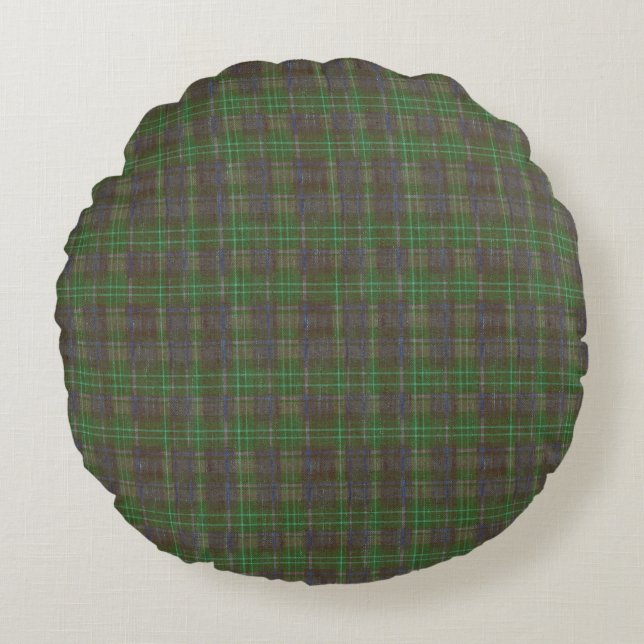 Cojín Redondo Cabin Forest Green Tartan (Anverso)