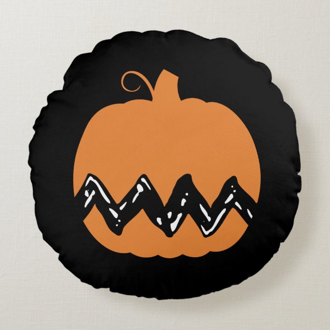 Cojín Redondo Cacahuetes | Calabaza Naranja Charlie Brown (Anverso)