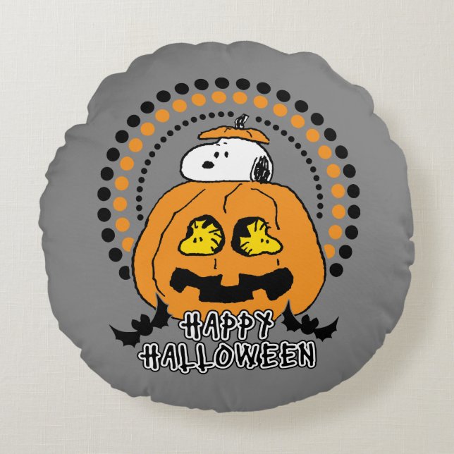 Cojín Redondo Cacahuetes | Feliz Halloween (Anverso)