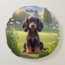 Cachorro adorable de dibujos animados Setter Gordo