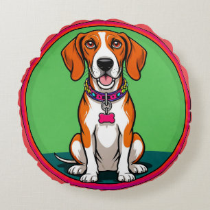 Cojín Redondo Cachorro Animado Adorable con Collar