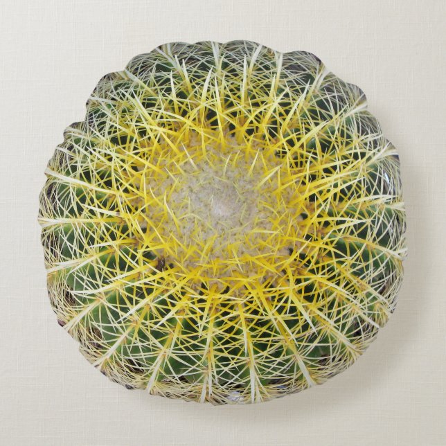 Cojín Redondo Cactus botánico incómodo divertido del globo (Anverso)