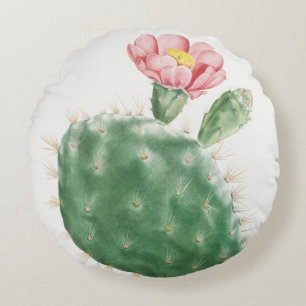 Cojín Redondo Cactus Cochenillifer, Ilustración Antigua, 1799