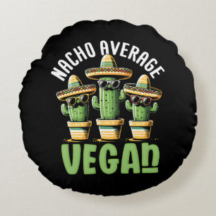 Cojín Redondo Cactus divertidos Sombrero Nacho Promedio Vegan