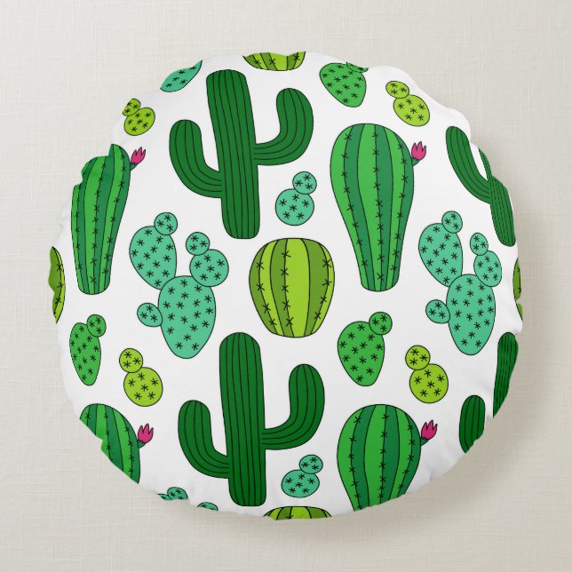 Cojín Redondo Cactus Garden (Anverso)
