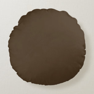 Cojín Redondo Café negro (color sólido) 