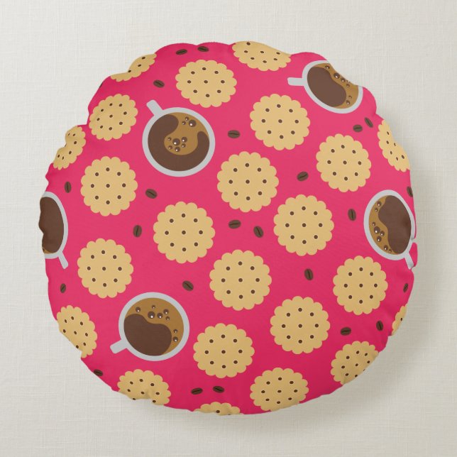 Cojín Redondo Café y cookies (Anverso)