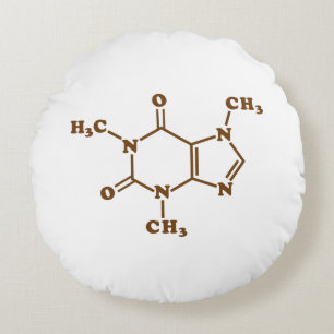 Cojín Redondo Cafeína Café Fórmula Química Molecular