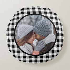 Cojín Redondo Caída Blanca Negra Jugada De Búfalo