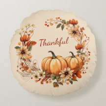 Calabaza agradecida y flores de otoño