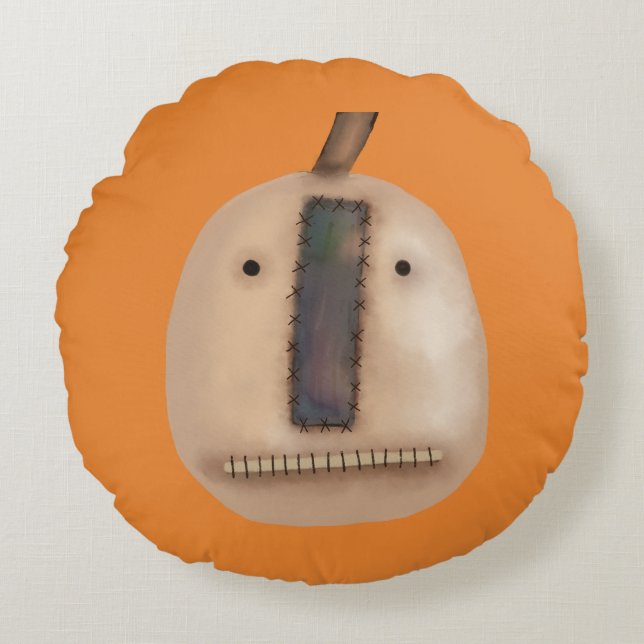 Cojín Redondo Calabaza asquerosa | Halloween (Anverso)