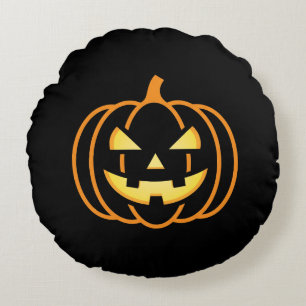 Cojín Redondo Calabaza de Halloween clásica