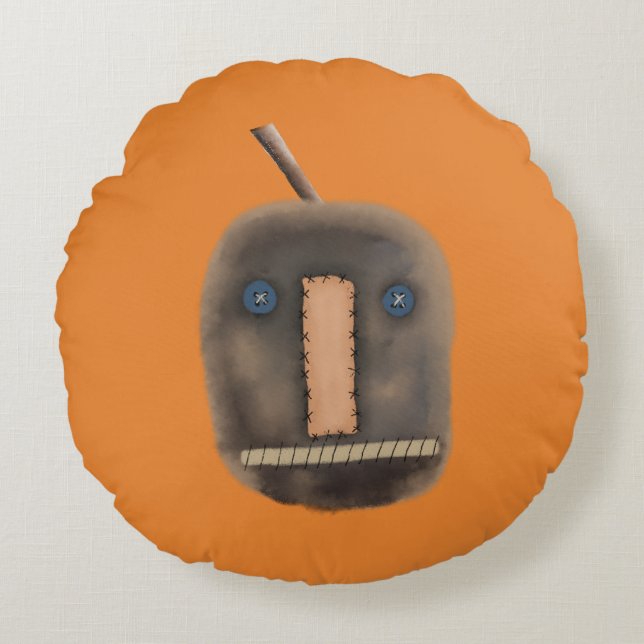Cojín Redondo Calabaza Prim | Asombroso | Halloween (Anverso)