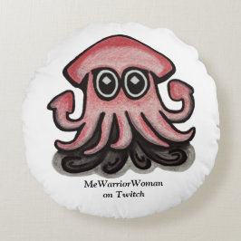 Cojín Redondo Calamar de Squido, MujerMeWarrior en Twitch