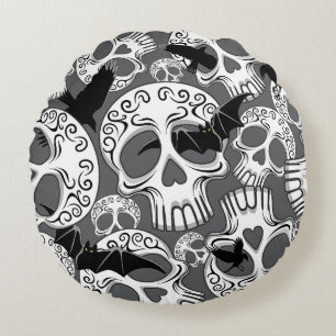 Cojín Redondo Calaveras decorativas de Halloween