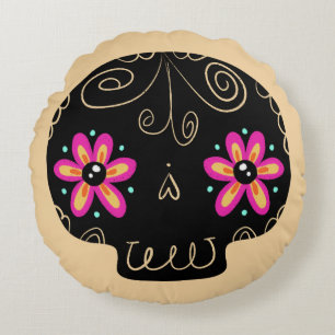 Cojín Redondo Calaverita Día de los Muertos