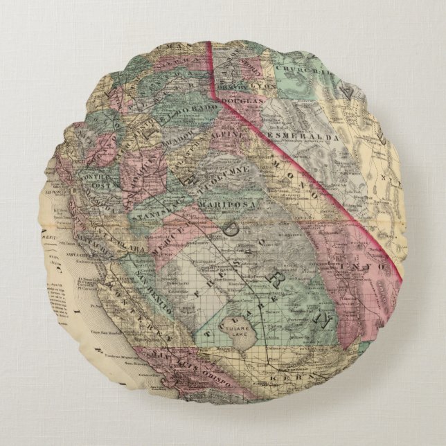 Cojín Redondo California, Nevada 2 (Anverso)