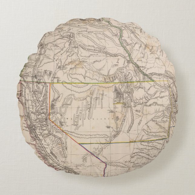 Cojín Redondo California, Oregan, Utah, New México (Anverso)