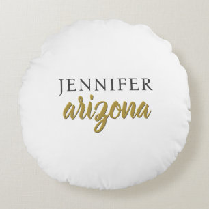 Cojín Redondo Caligrafía Elegante Sencilla Agregar Nombre Propio
