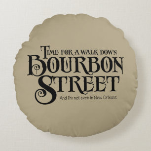 Cojín Redondo Calle Bourbon - divertido bebiendo whisky