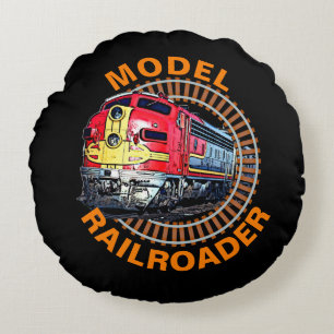 Cojín Redondo Cambiar el modelo de texto del ferroviario del roj