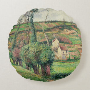 Cojín Redondo Camille Pissarro   Pistas de col, Pontoise, 1