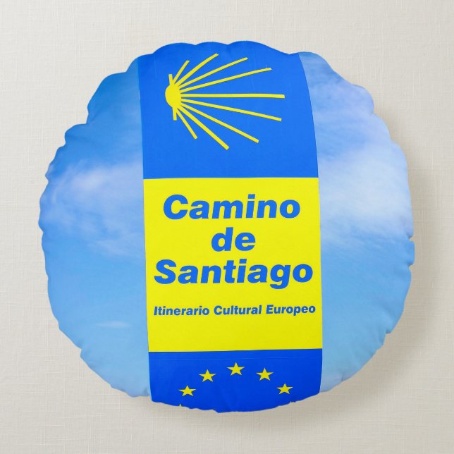 Cojín Redondo Camino de Santiago (Anverso)