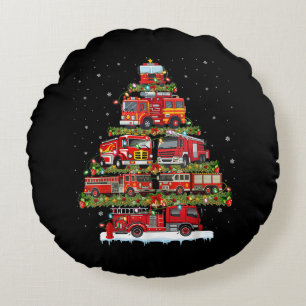 Cojín Redondo Camión de bomberos enciende a Navidades de bombero