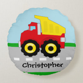 Cojín Redondo Camión de construcción para niños