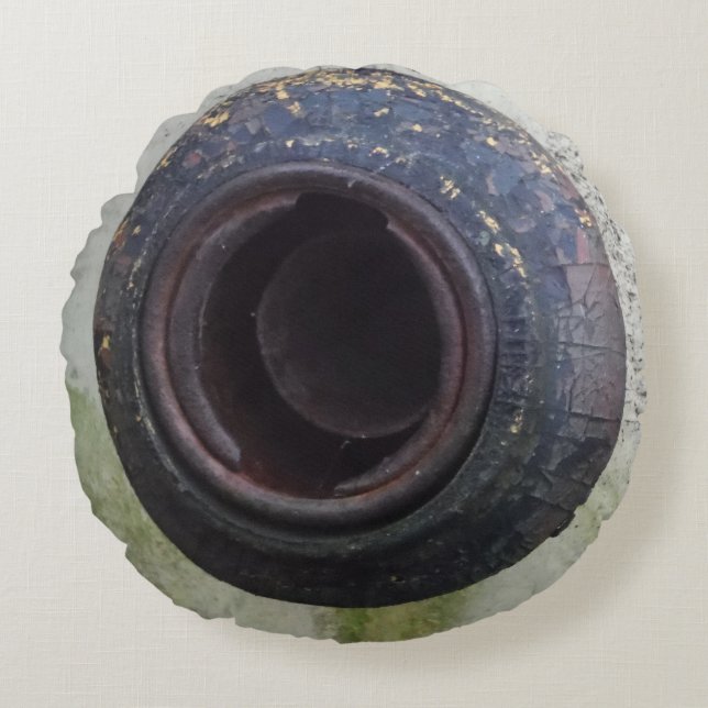 Cojín Redondo Camión oxidado azul y verde azulado (Anverso)