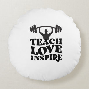 Cojín Redondo Camiseta de diseño motivacional para GIMNASIO